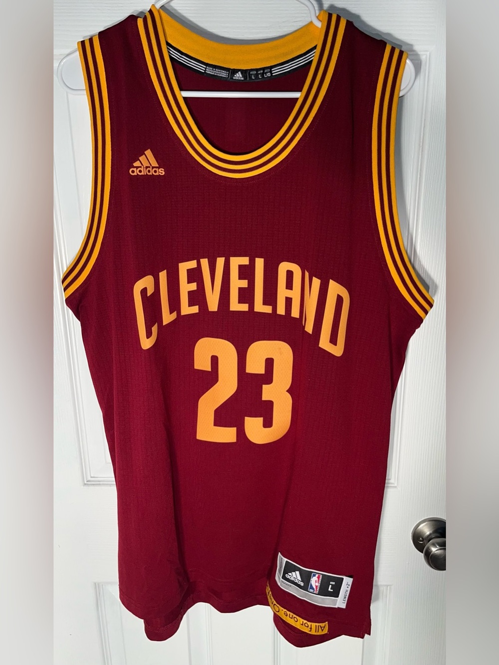 Men’s LeBron James Cleveland Cavaliers Adidas Jersey Large All for One